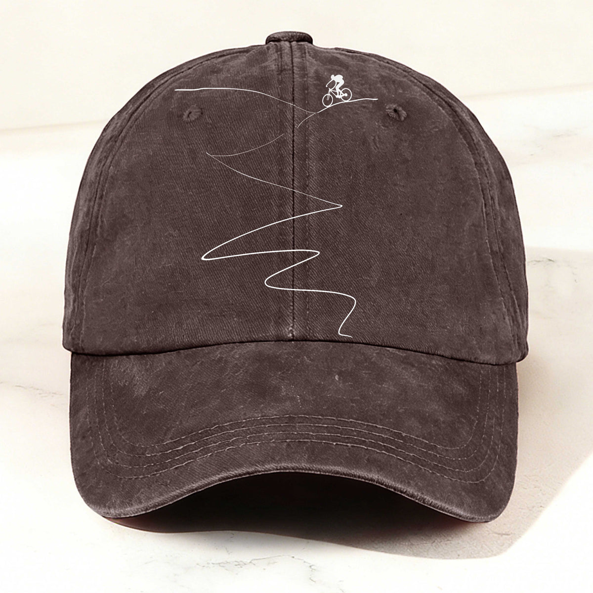 Casual Washed Mountain Biking Baseball Cap Brown