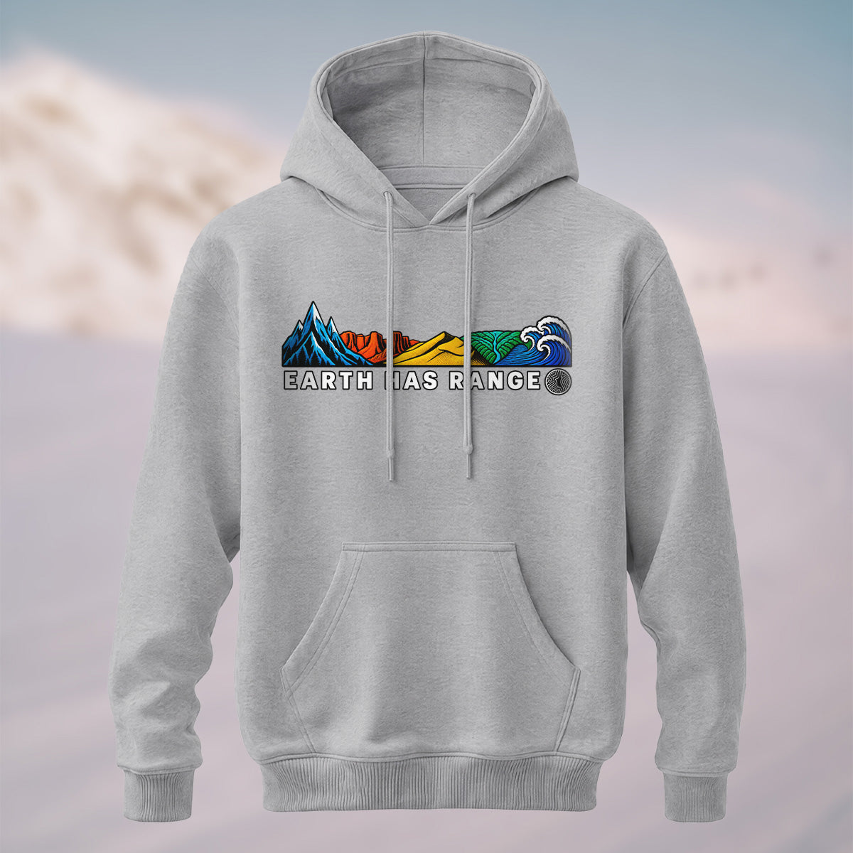 Cotton Made Scenic Landscape Hoodie Heather Grey