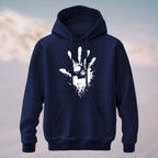 Cotton Made Mystic Hand Print Hoodie Navy