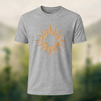Abstract Sun Print Premium Cotton T-Shirt Heather Grey