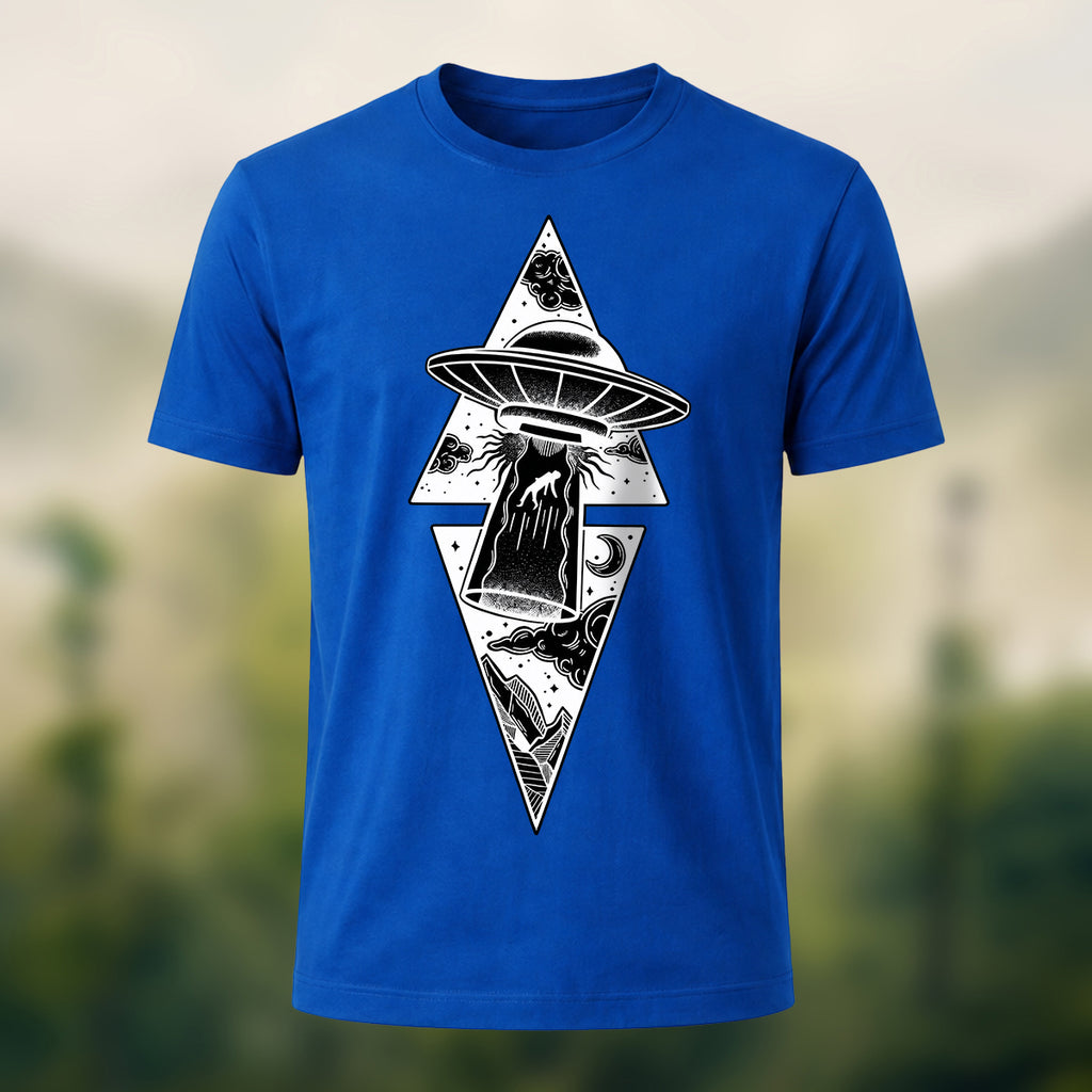 Vintage Celestial UFO Premium Cotton T-Shirt Royal Blue