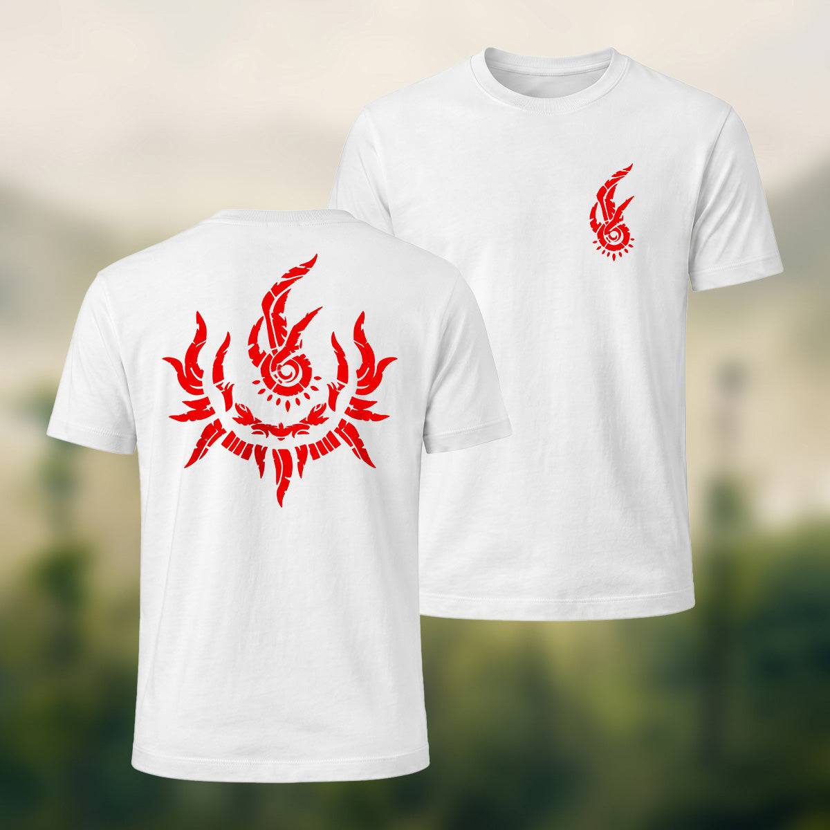 Bold Mystical Spiral Emblem Soft Cotton T-Shirt White