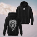 Cotton Made Mystical Silver Lion Hoodie Black