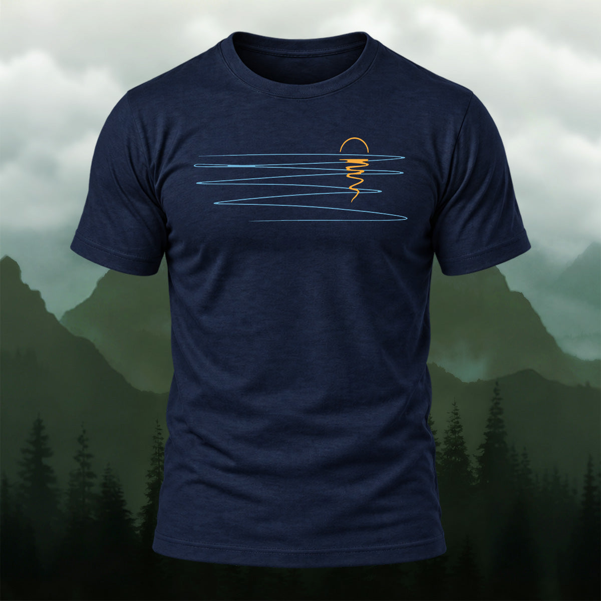 Minimalist Sunset Print Casual Cotton T-Shirt