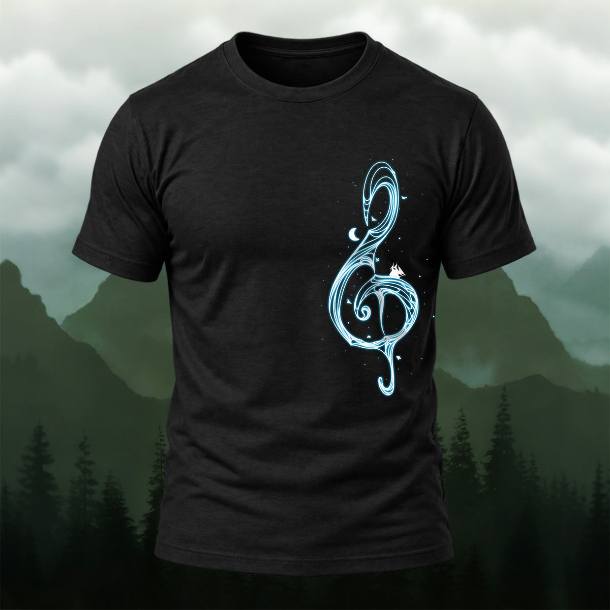 Musical Note Print Casual Soft Cotton T-Shirt