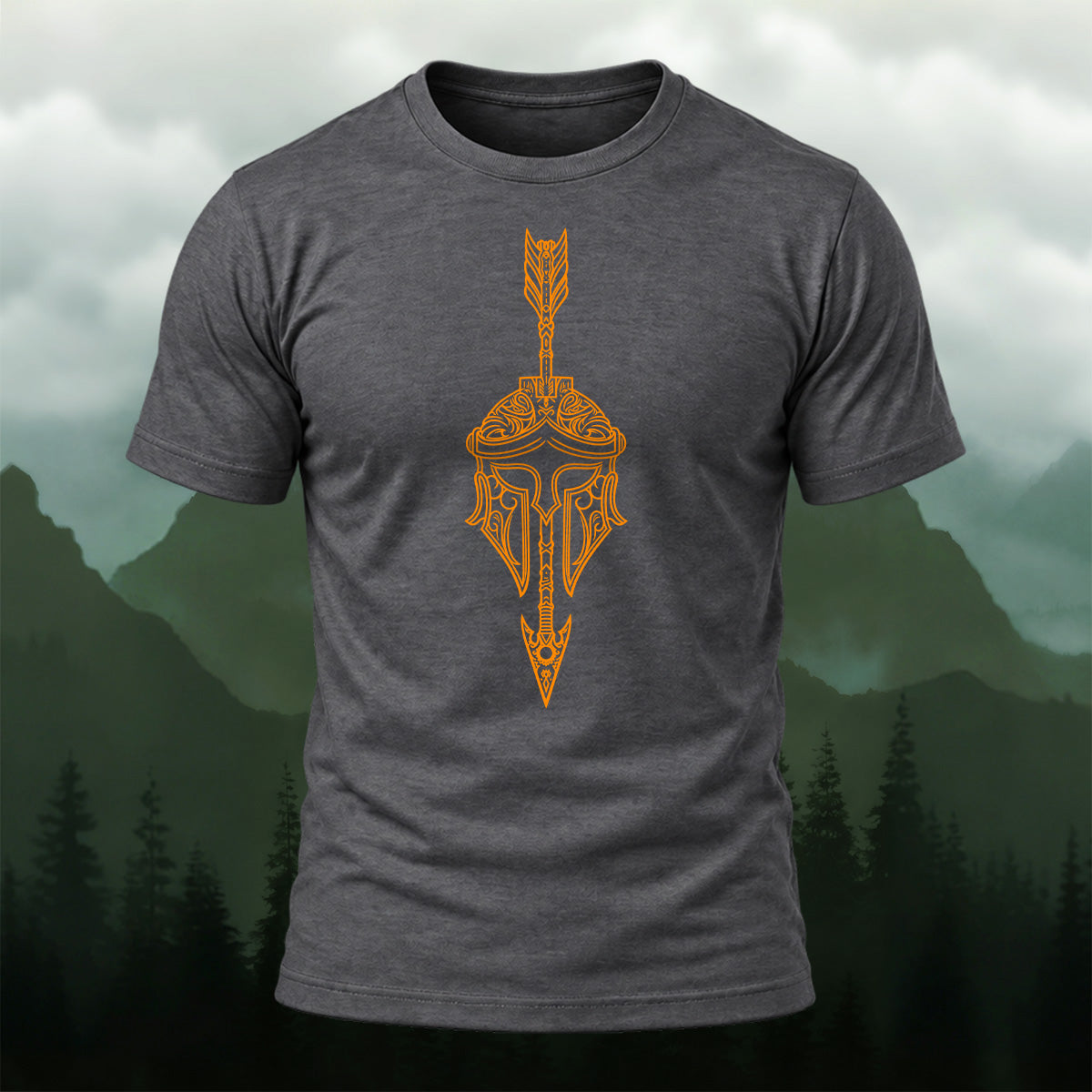 Intricate Viking Warrior Helmet Cotton T-Shirt