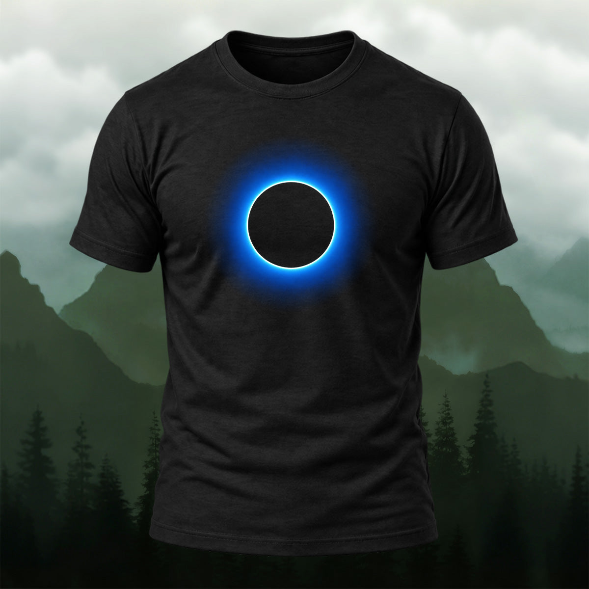 DTG Glowing Circle Print Minimalist Breathable T-shirt