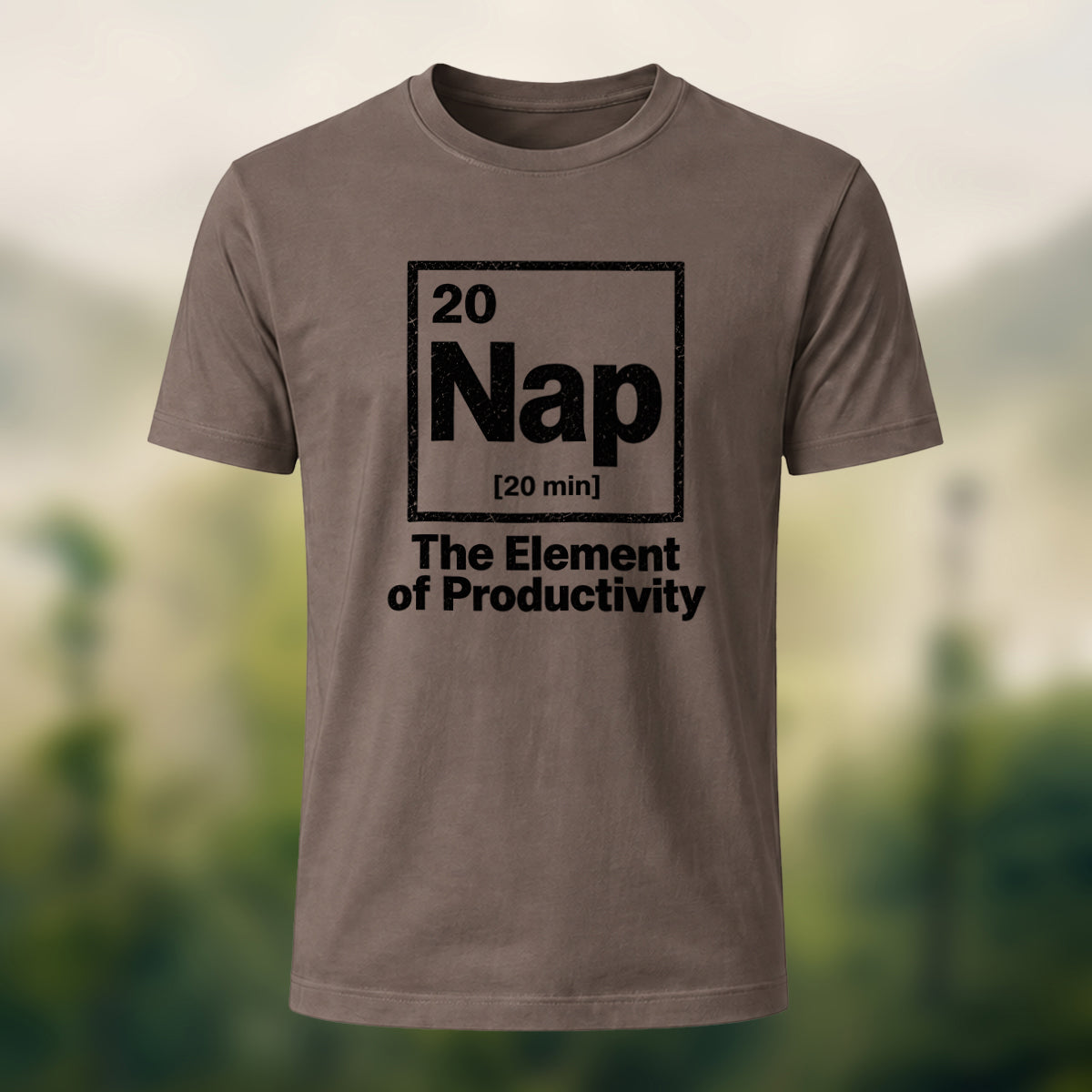 Minimal Nap Element Premium Cotton T-Shirt Coffee