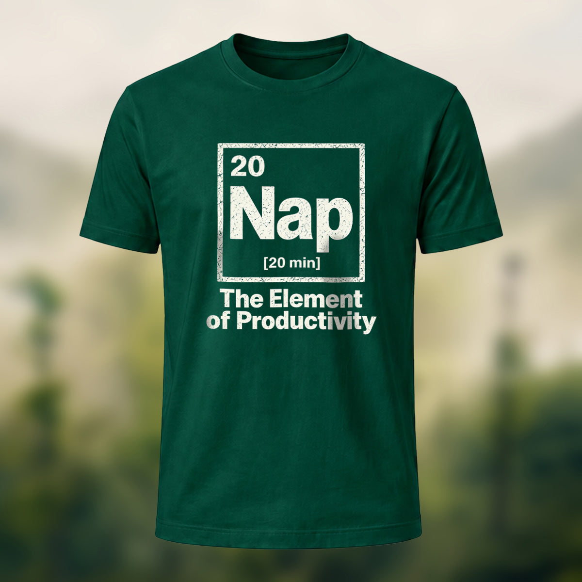 Minimal Nap Element Premium Cotton T-Shirt Forest Green