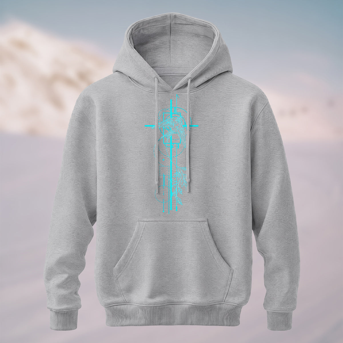 Cotton Made Sacred Geometry Avian Hoodie Heather Grey