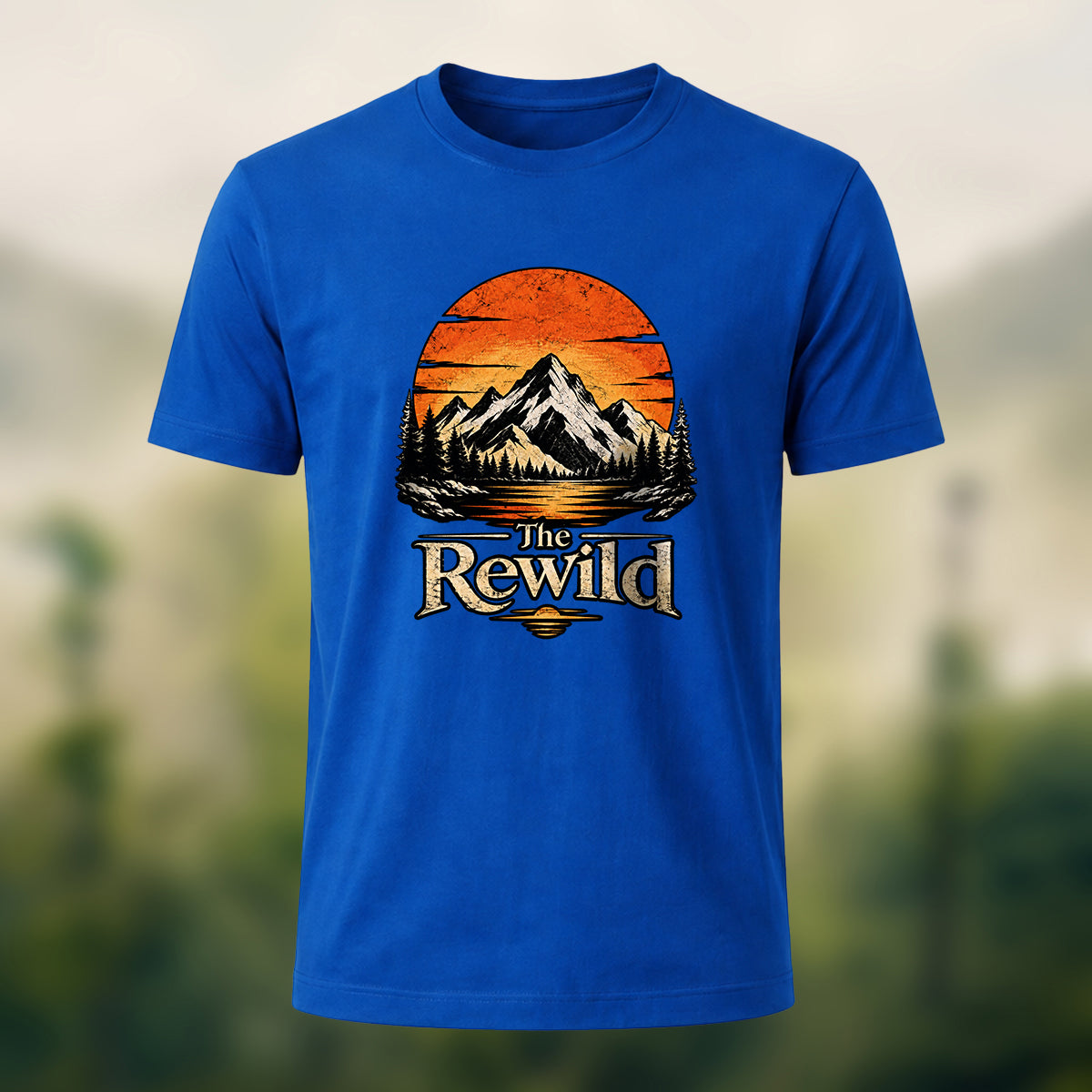 Vintage Wilderness Premium Cotton T-Shirt Royal Blue