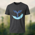 Minimalist Fluid Whale Tail Premium Cotton Tee Charcoal