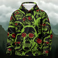 Neon Gothic Skull All-Over Print Hoodie