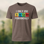 Chemical Element Print Casual Cotton T-Shirt Coffee
