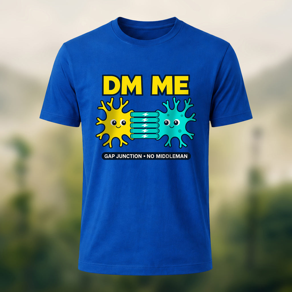 Geeky Neuron Print Premium Cotton T-Shirt Royal Blue