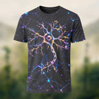 Creative Neuron Print Casual T-Shirt Heather Grey