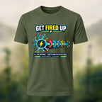 Futuristic Neuron Print Premium Cotton T-Shirt Olive Green