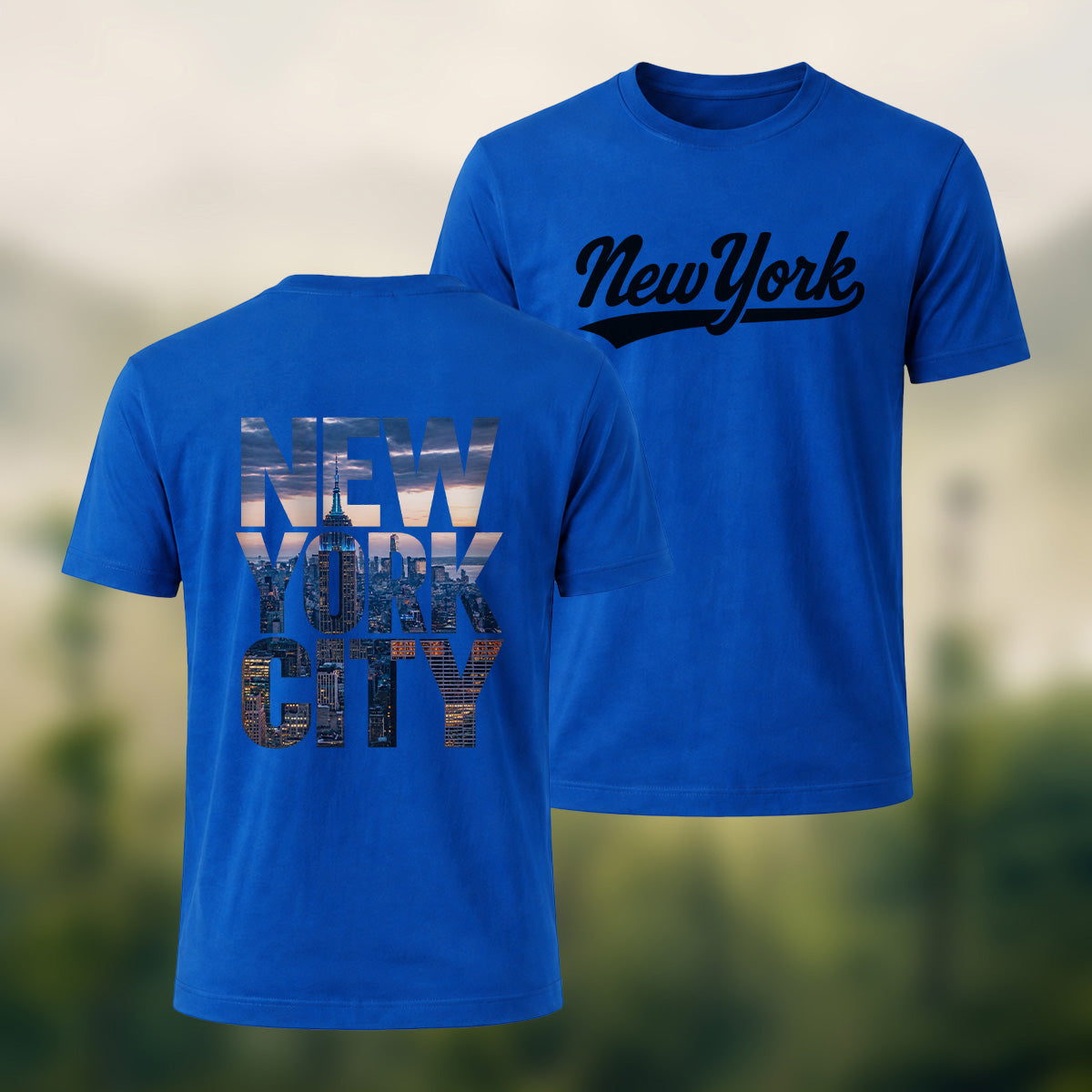 Classic New York City Premium Cotton T-Shirt Royal Blue