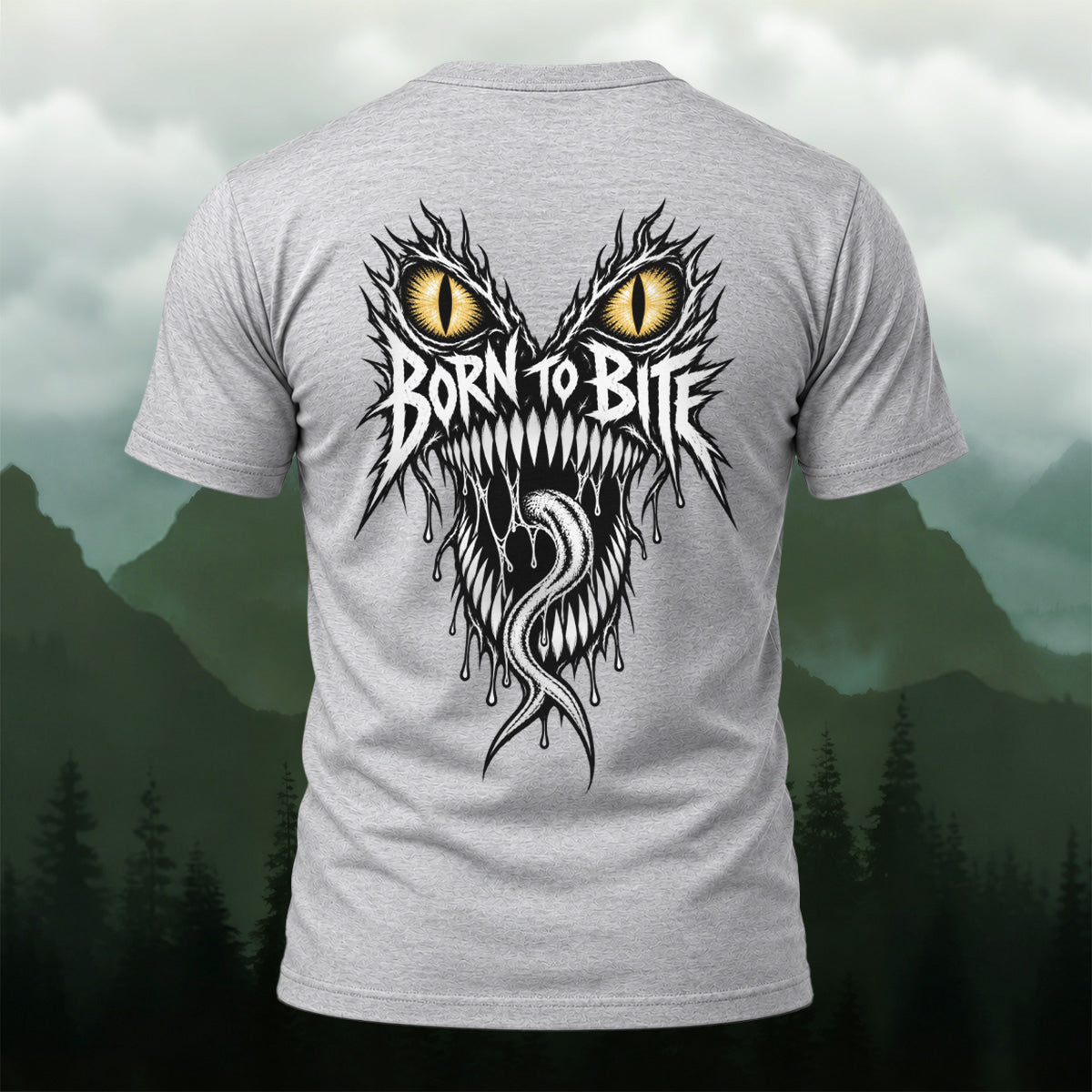 Dark Fierce Beast Combed Cotton T-Shirt Heather Grey