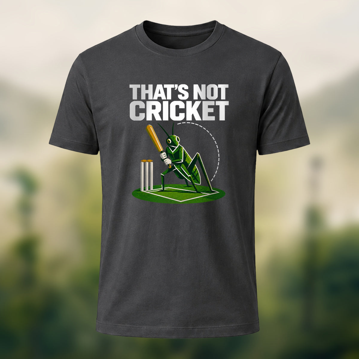 Humorous Cricket Pun Premium Cotton T-Shirt Charcoal