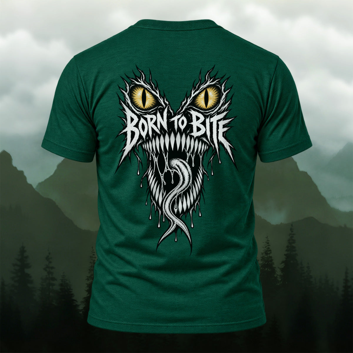 Dark Fierce Beast Combed Cotton T-Shirt Forest Green