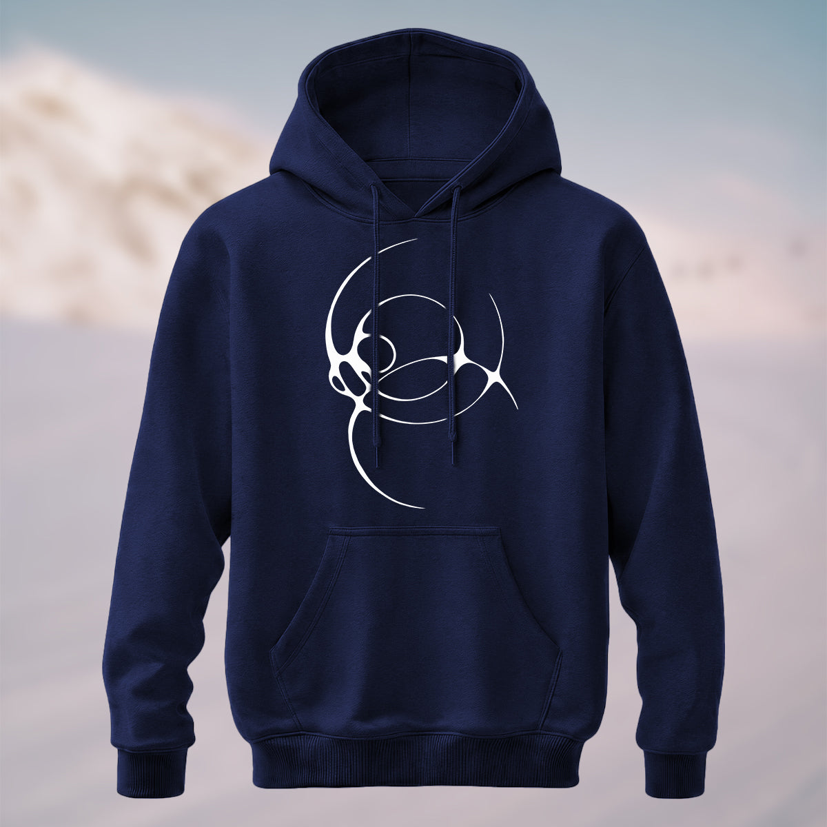 Cotton Made Minimal Norse Knotwork Hoodie Navy