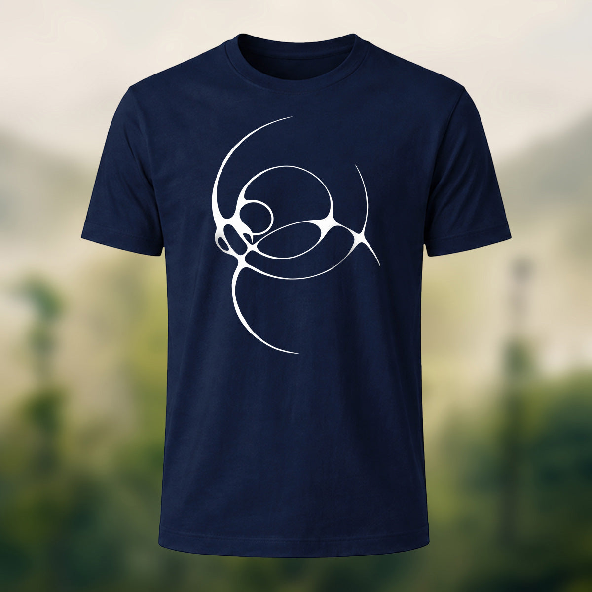 Abstract Norse Knotwork Soft Cotton T-Shirt Navy