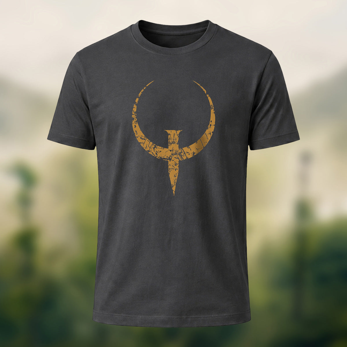 Rugged Norse Emblem Combed Cotton T-Shirt Charcoal