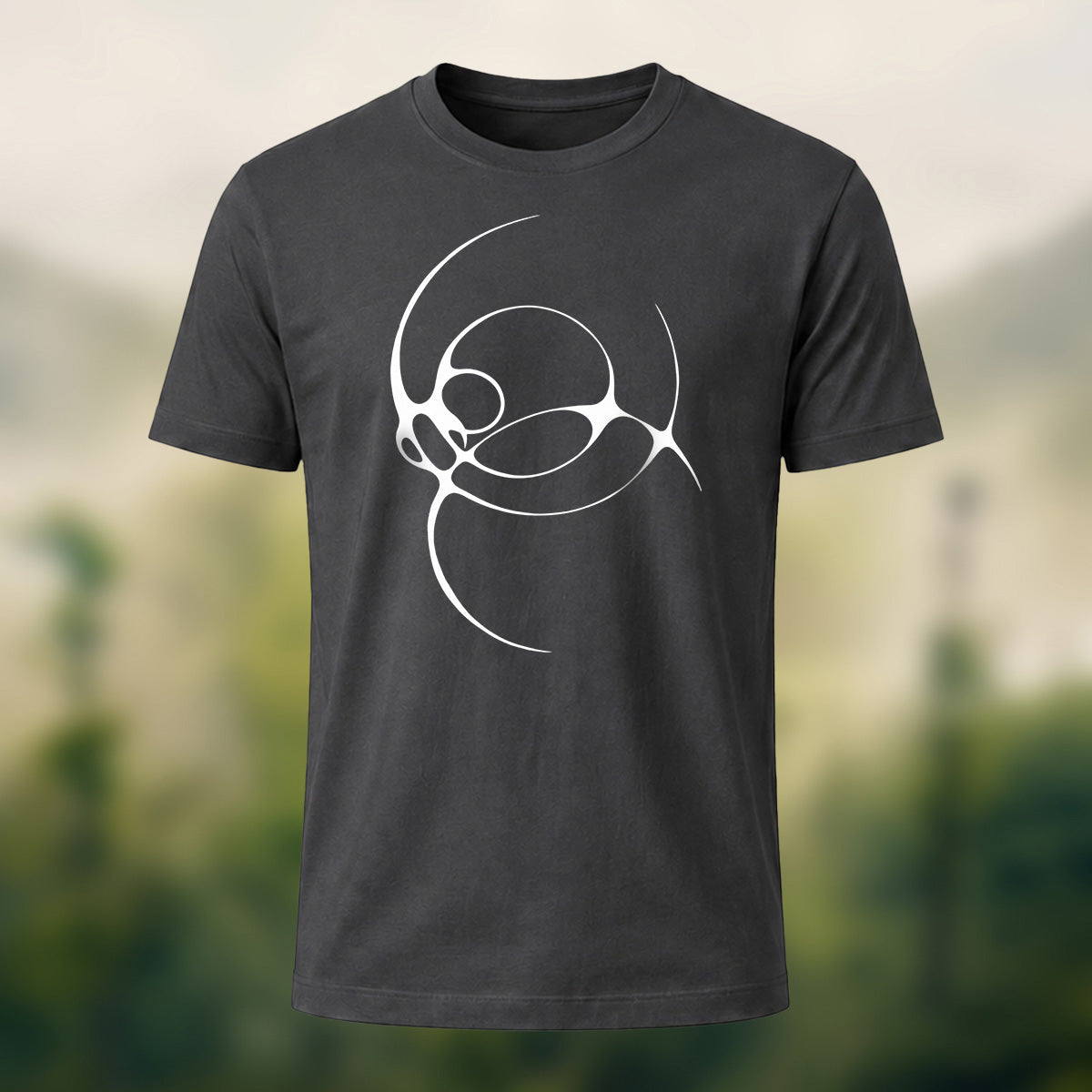 Abstract Norse Knotwork Soft Cotton T-Shirt Charcoal