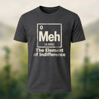 Playful Meh Chemistry Element Soft Cotton T-Shirt Charcoal
