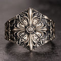 Trendy Silver Iris-Patterned Ring