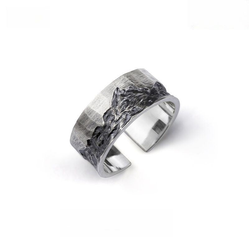 Mountains Open Silver Ring