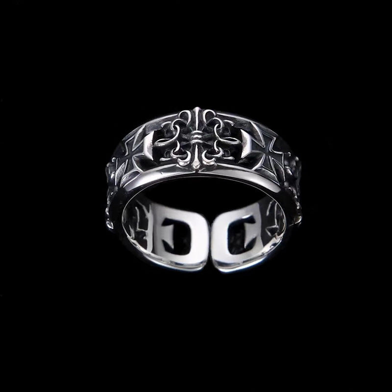 Trendy Cross Carved Open Style Ring