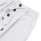 Solid Color Linen Straight Leg Casual Pants