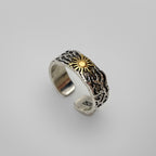 Vintage Sun-Shaped Silver Ring