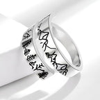 Minimalist Nordic-Style Open-Top Mountain-Shaped Ring