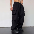 Quick-Dry Nylon High-Waisted Wide-Leg Casual Work Pants