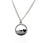 Sunrise and Sunset Mountain Couple's Necklace
