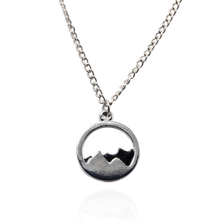 Sunrise and Sunset Mountain Couple's Necklace