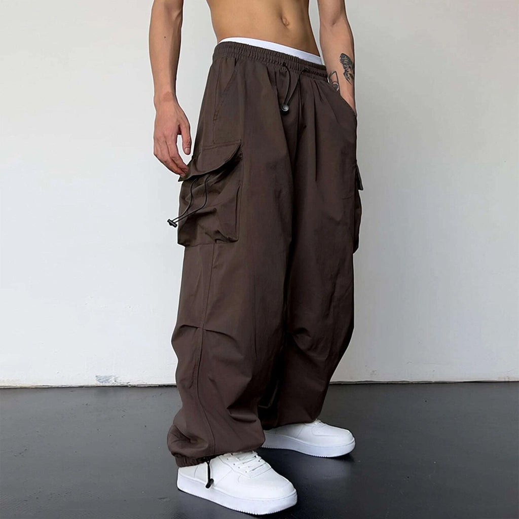 Quick-Dry Nylon High-Waisted Wide-Leg Casual Work Pants