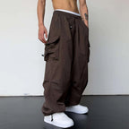 Quick-Dry Nylon High-Waisted Wide-Leg Casual Work Pants
