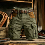 Men's Color-Block Casual Outdoor Multi-Pocket Cargo Shorts