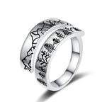 Minimalist Nordic-Style Open-Top Mountain-Shaped Ring