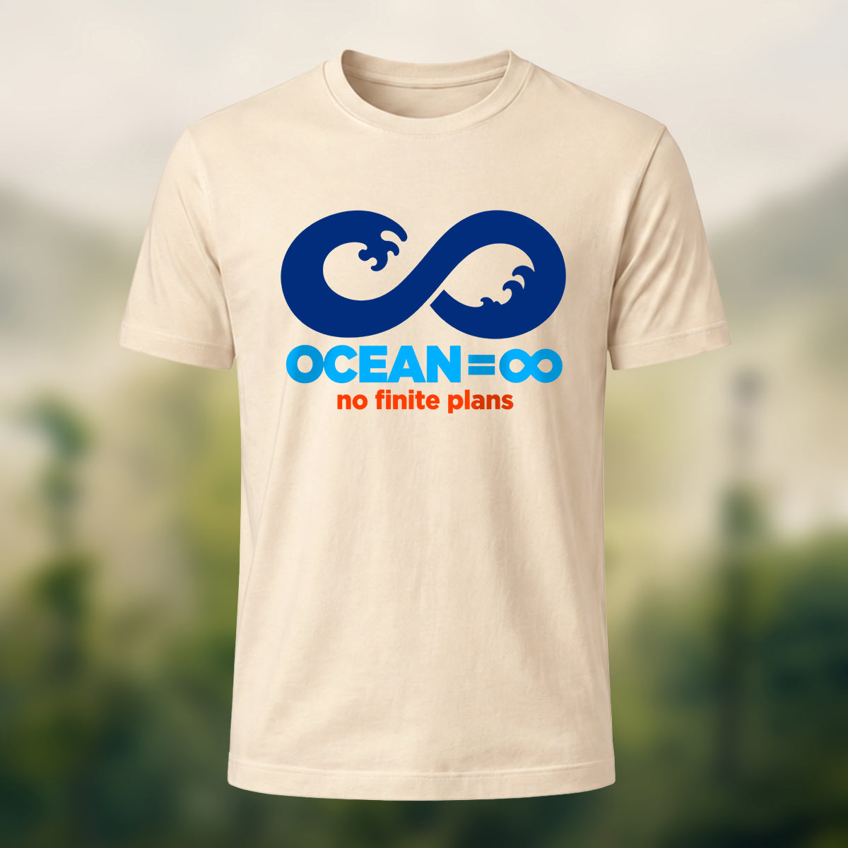 Endless Ocean Symbol Premium Cotton T-Shirt Beige