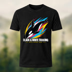 Dynamic Killer Whale Combed Cotton T-Shirt Black