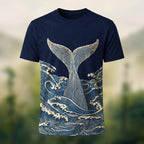 Vintage Sculptural Whale Tail Tee Navy