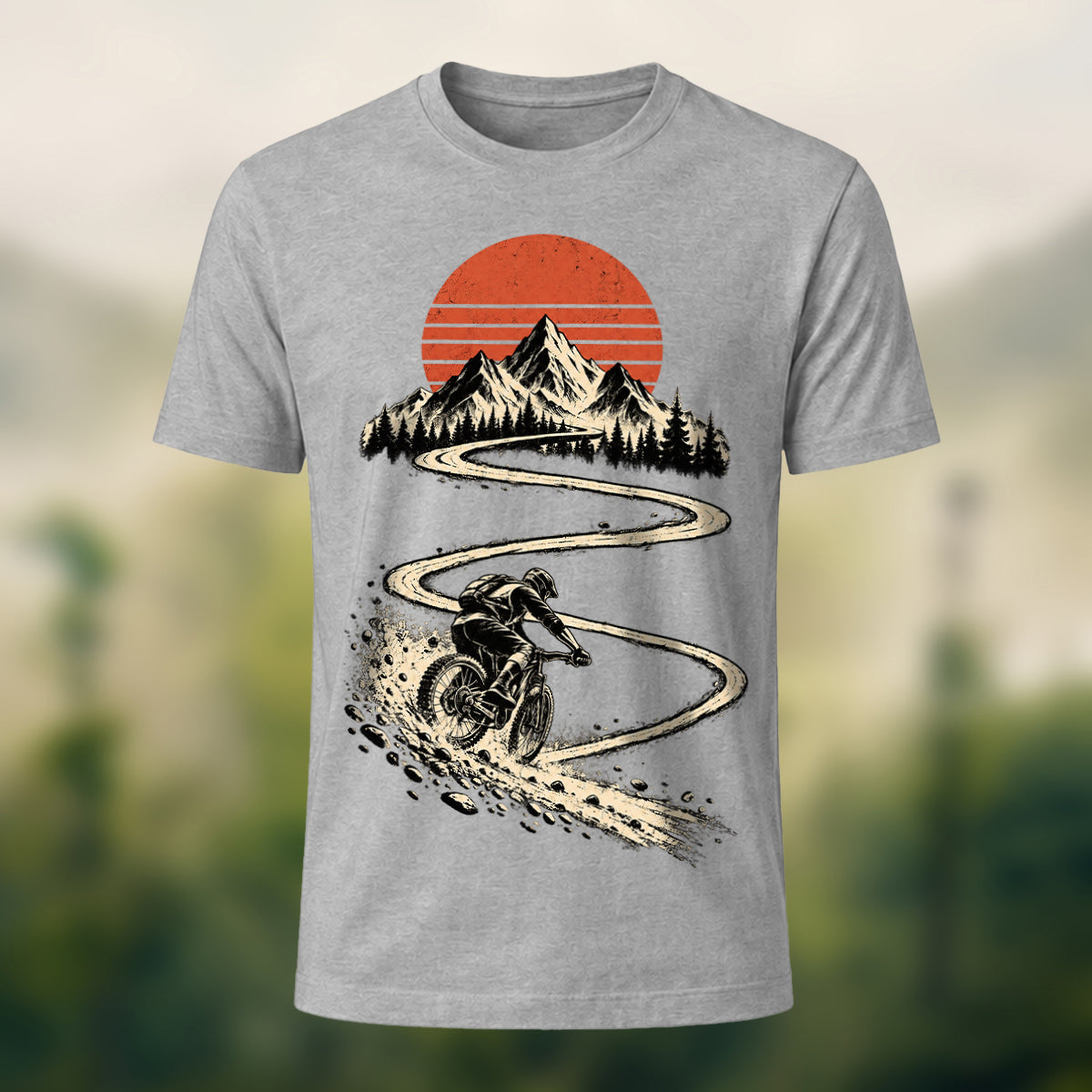 Vintage Mountain Ride Premium T-Shirt Heather Grey