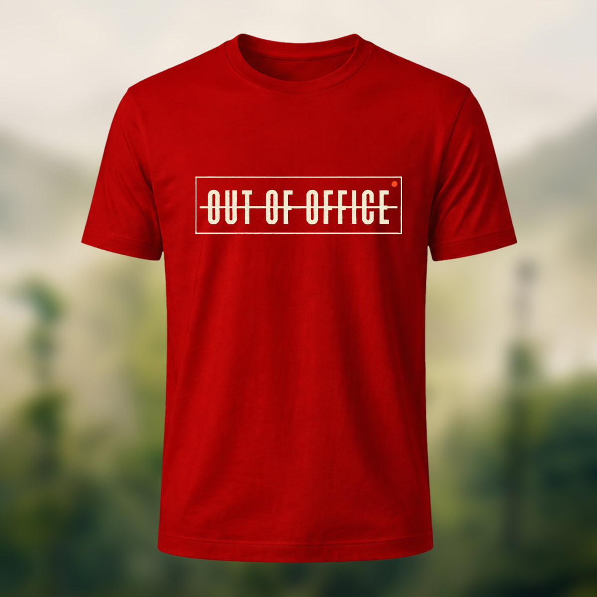 Out Of Office Premium Cotton T-Shirt Red