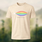 Disperse Wave Print Casual Soft Cotton T-Shirt Beige