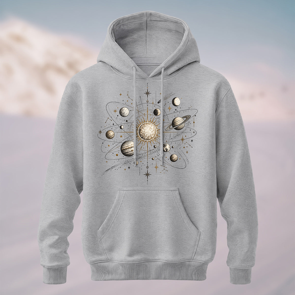 Cotton Made Mystical Solar System Hoodie Gray